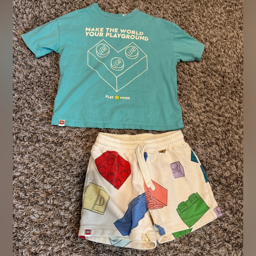 H&M x LEGO Patterned Seeatshorts and Oversized printed T-shirt